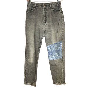 Authentic Vintage Lee Mom Jeans High Waist Patchwork Released Hem Grunge
